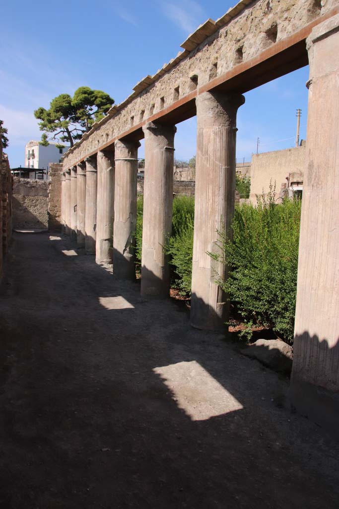 II.2 Herculaneum, September 2019.
Looking south from north-east corner of peristyle, along east portico.
Originally when excavated, this area would have had an upper floor. Photo courtesy of Klaus Heese.